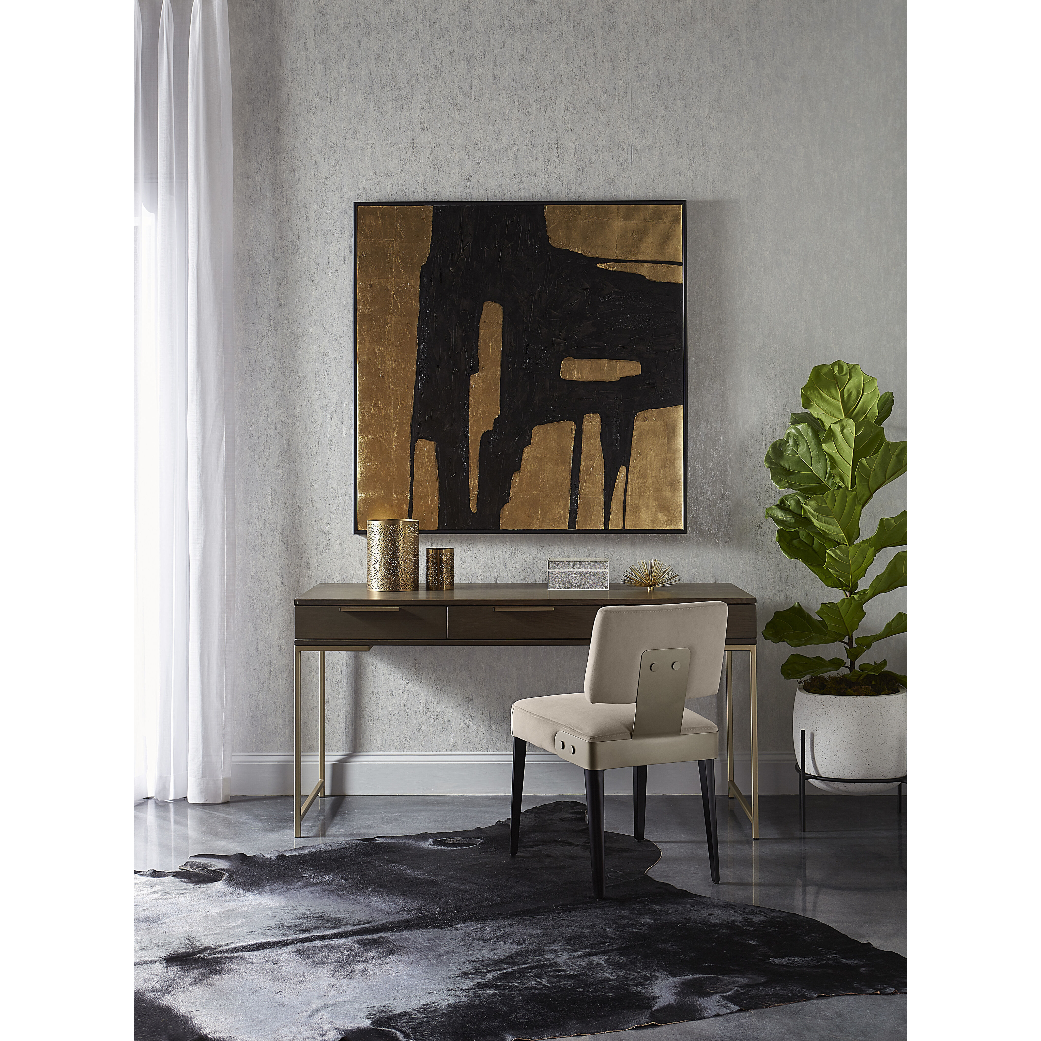 Rebel 59.25 X 23.75 inch Gold / Raw Umber Desk